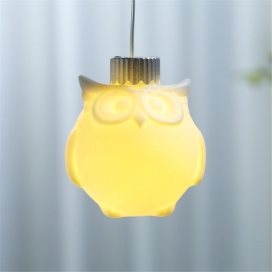 CERAMIC ORNAMENT OWL WITH LED LIGHT